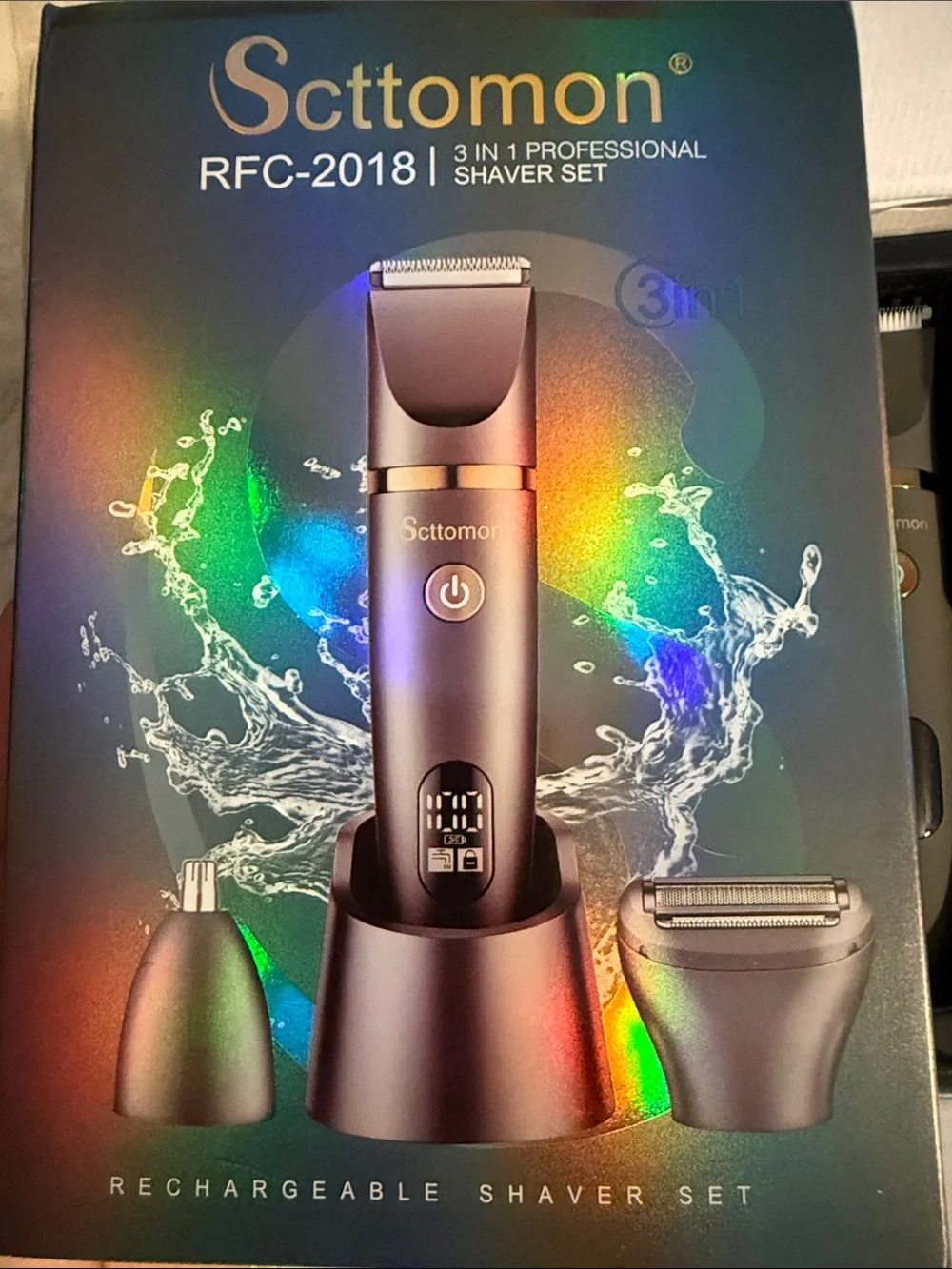 RFC-2018 Men's 3-in-1 Rechargeable Shaver Set - Brown
